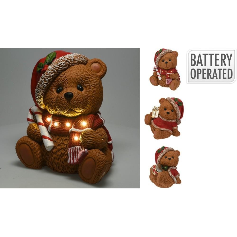 ORSO NATALE LED 29CM 3ASS
